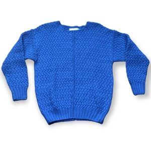 Vintage Hand Knit For The Limited Blue Sweater Small Chunky Knit Womens 90s